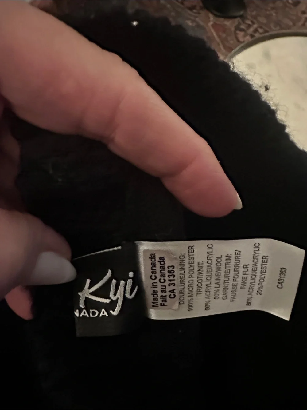 Kyi Kyi Canada Black Pom Pom Knit Beanie - Women Accessories